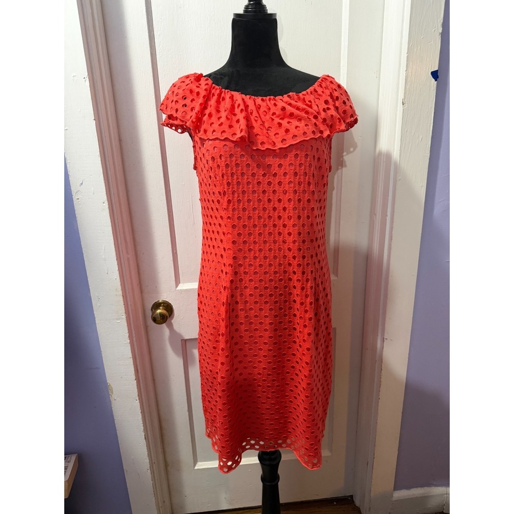 Dressbarn Orange Cutout Dress in 14